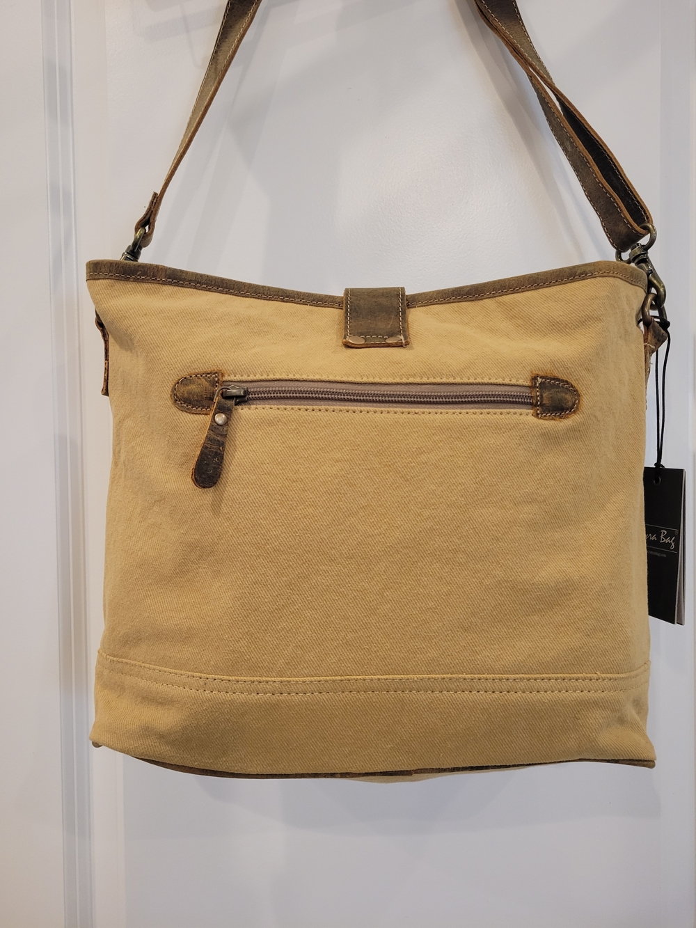 Myra Bag NWT Boho Aztec Canvas Shoulder Bag in Beige and Brown - Picture 5 of 6